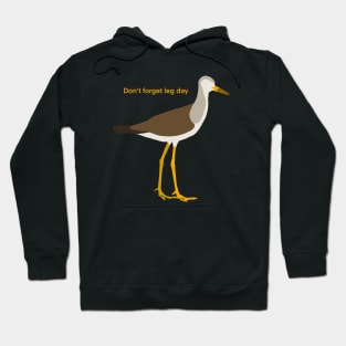 Don’t Forget Leg Day - Yellowlegs Sandpiper Birdwatching Design Hoodie